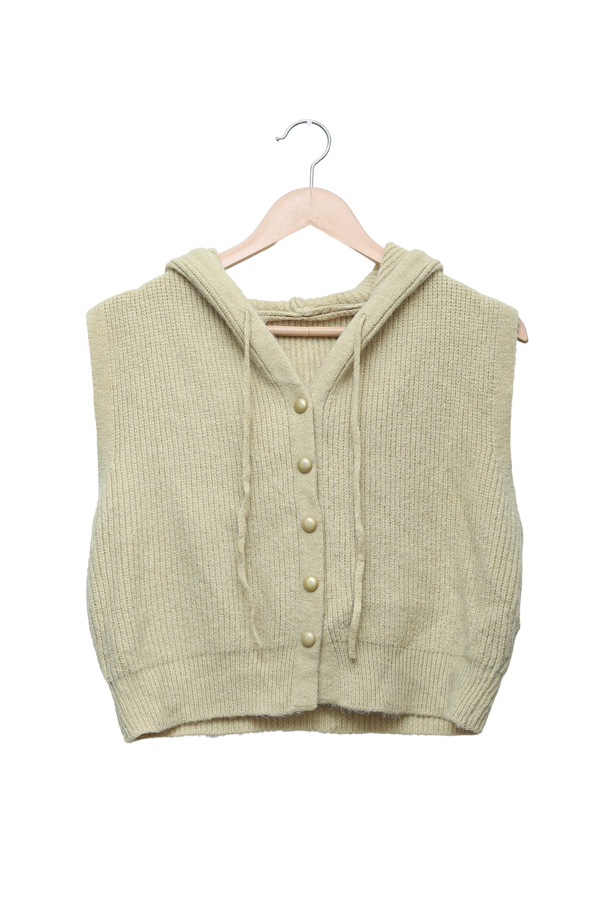 Pistachio Hooded Knit Vest