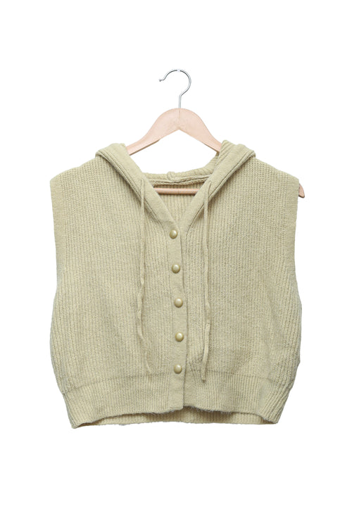 Pistachio Hooded Knit Vest
