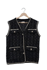 Midnight Contrast Trim Vest