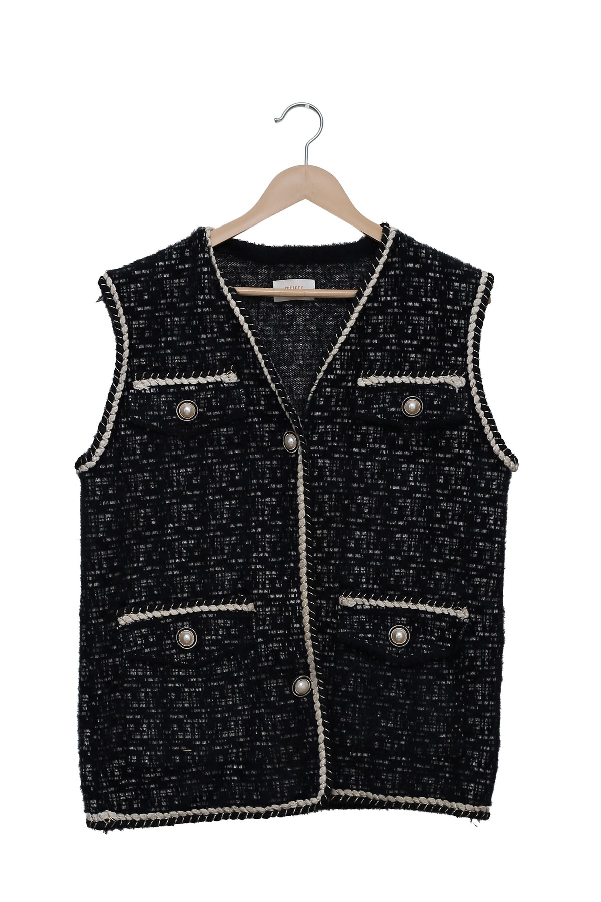 Midnight Contrast Trim Vest