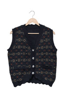 Midnight Nordic Cardigan Vest