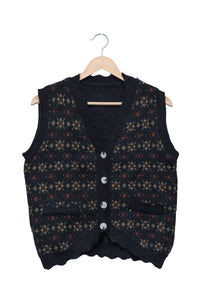 Midnight Nordic Cardigan Vest