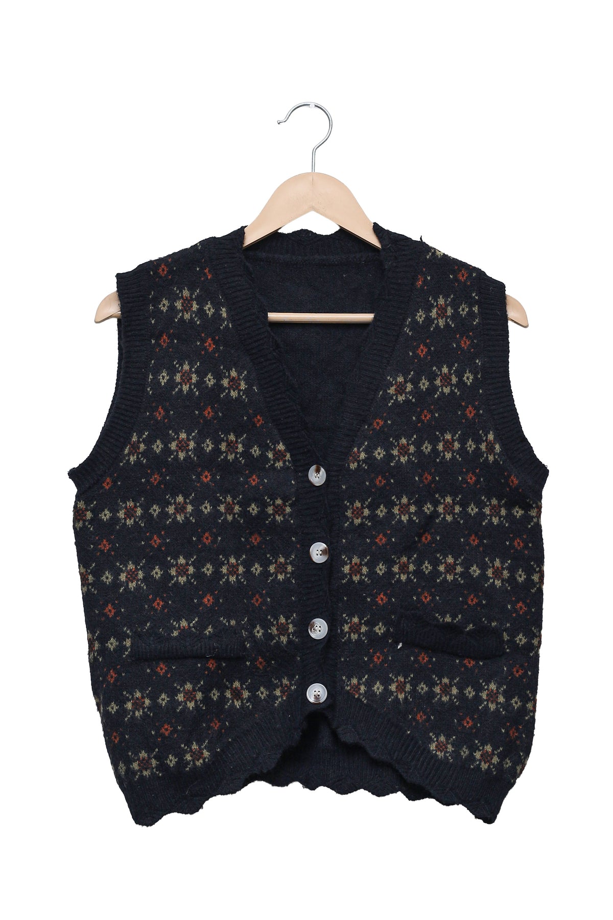 Midnight Nordic Cardigan Vest
