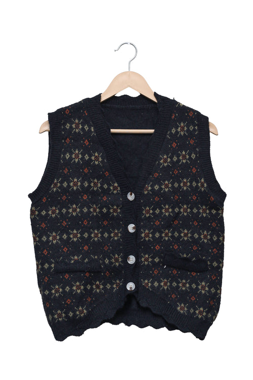 Midnight Nordic Cardigan Vest