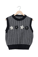 Monochrome Daisy Knit Vest