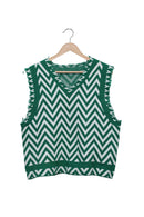Emerald Chevron Knit Vest | Sarojini Market Online
