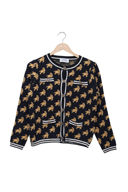 Midnight Golden Cat Cardigan | Sarojini Market Online