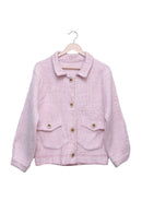 Pink Soft Girl Check Cardigan
