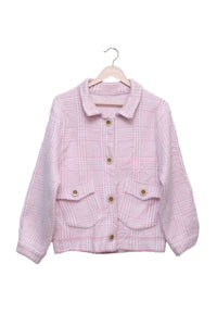 Pink Soft Girl Check Cardigan