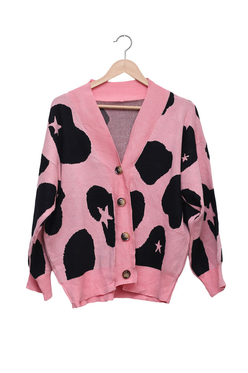 Pink Star Crush Spotted Cardigan