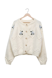 Ivory Bluebell Bobble Knit Cardigan