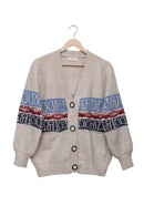 Oatmeal Retro Geo Pocket Cardigan