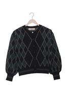 Forest Academia Beaded Argyle Cardigan