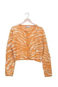 Tangerine Zebra Cropped Cardigan