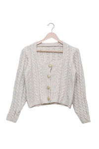 Ivory Soft Era Cable Cardigan
