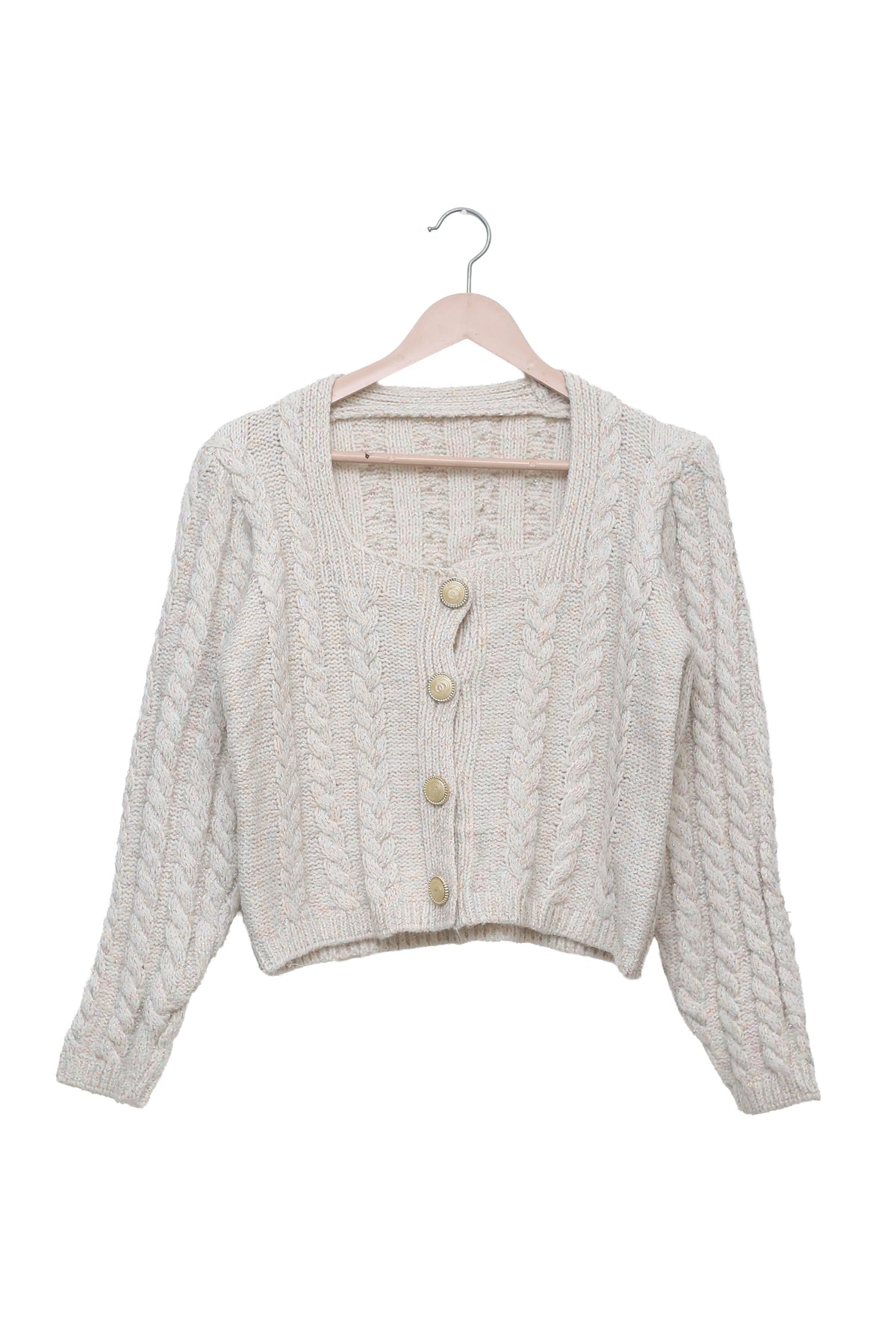 Ivory Soft Era Cable Cardigan