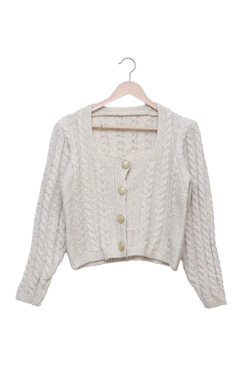 Ivory Soft Era Cable Cardigan