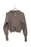Mocha Mood Hooded Zip Cardigan