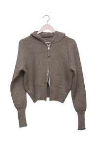 Mocha Mood Hooded Zip Cardigan