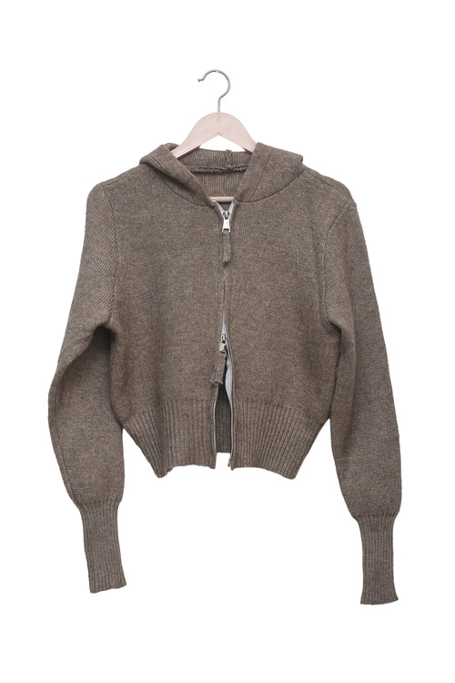 Mocha Mood Hooded Zip Cardigan