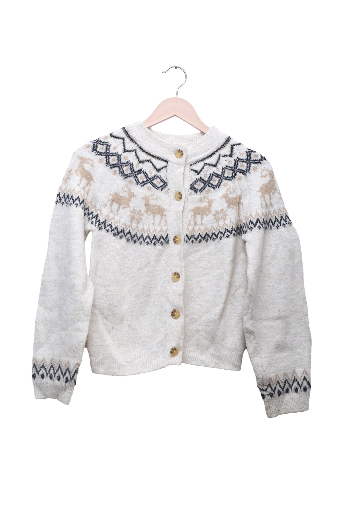 Snowy Reindeer Fair Isle Cardigan