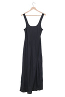 Classic Black Scoop Neck Maxi Dress