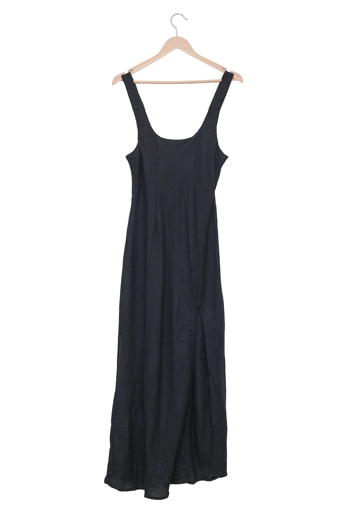 Classic Black Scoop Neck Maxi Dress