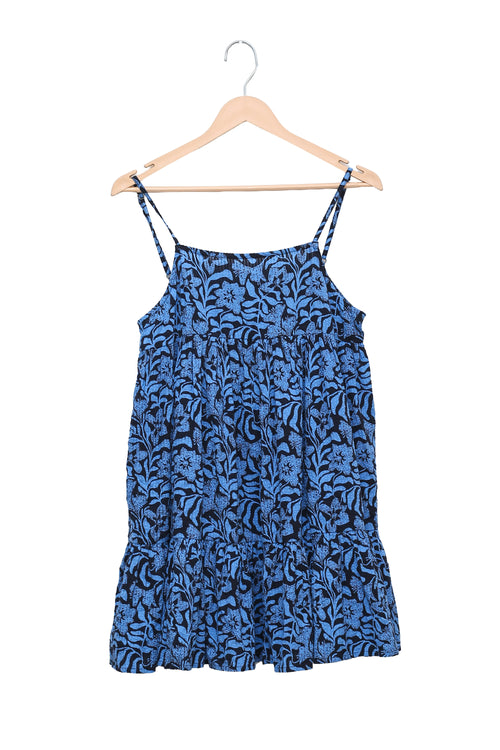 Blue Botanical Tiered Cami Dress