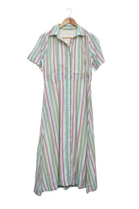 Pastel Stripe Shirt Dress