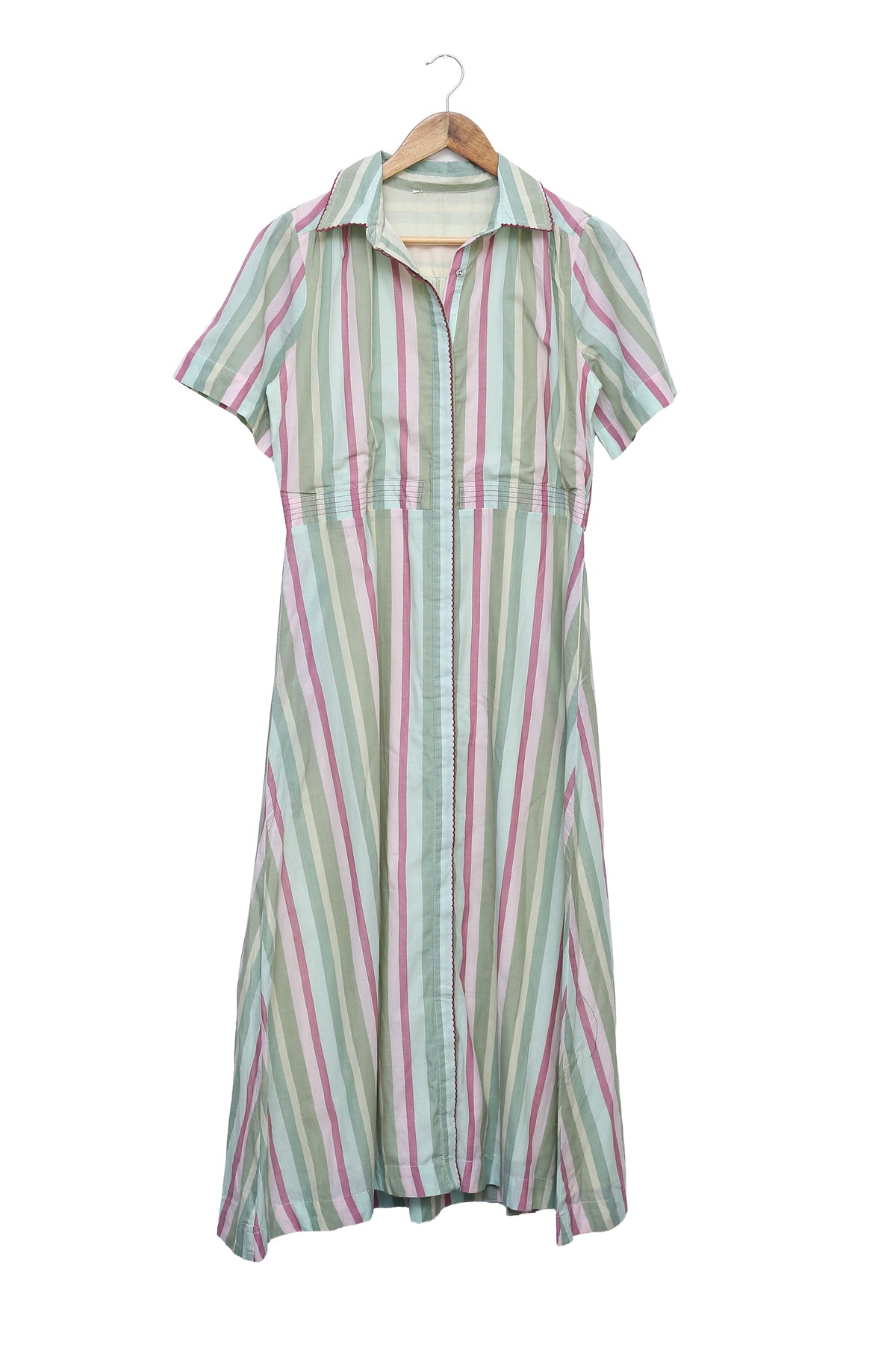 Pastel Stripe Shirt Dress