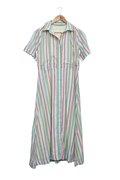 Pastel Stripe Shirt Dress