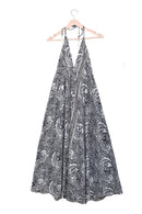 Monochrome Paisley Halter Maxi Dress