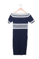 Navy Grey Colorblock Knit Dress
