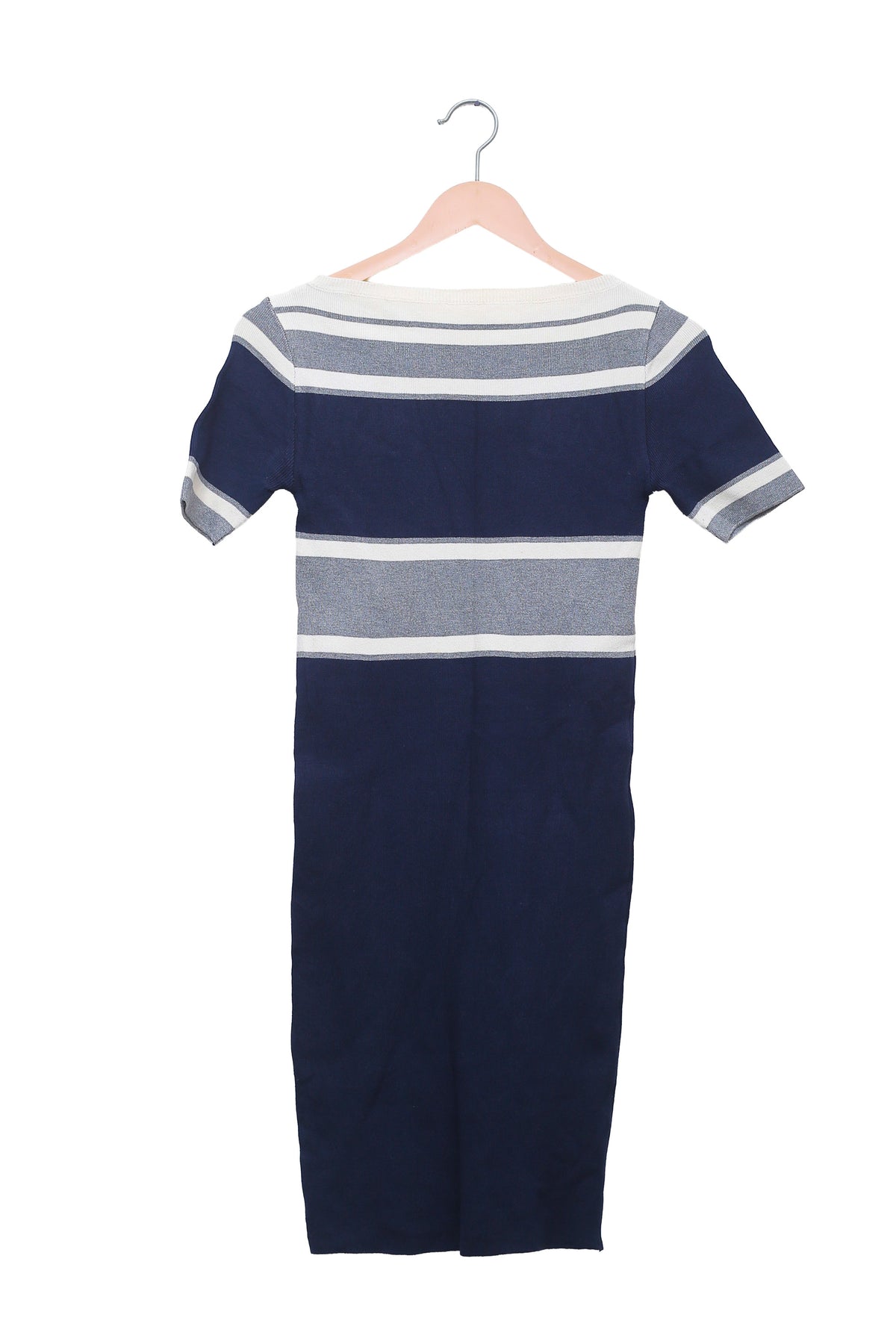 Navy Grey Colorblock Knit Dress