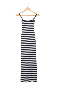 Monochrome Stripe Cami Maxi Dress