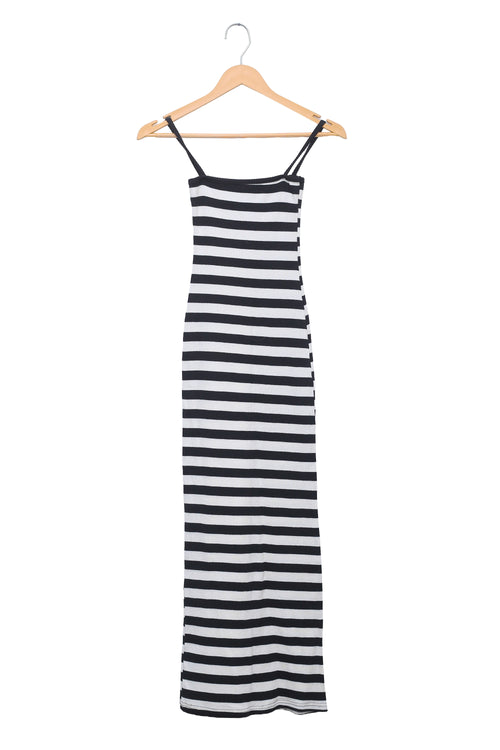 Monochrome Stripe Cami Maxi Dress