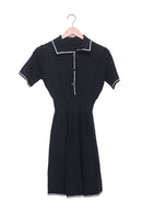 Midnight Contrast Stitch Polo Dress