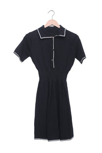 Midnight Contrast Stitch Polo Dress