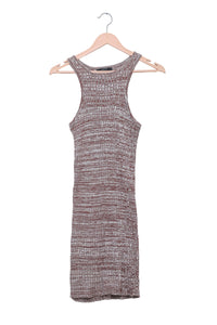 Mocha Marled Racer Knit Dress
