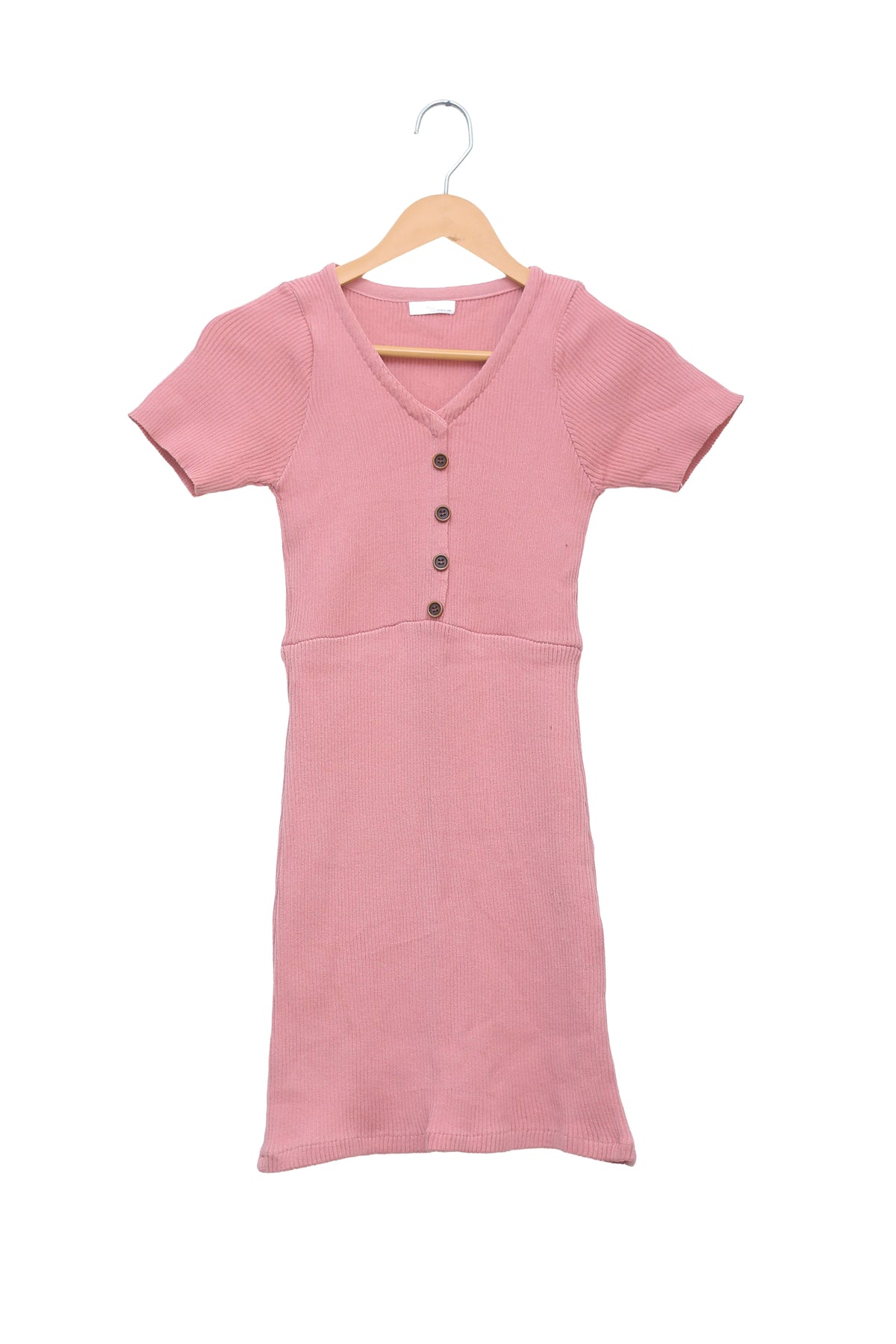 Dusty Rose Button Knit Dress