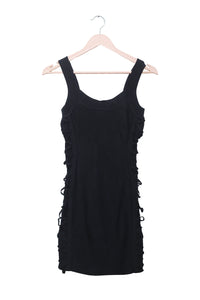 Midnight Lace-Up Bodycon Dress
