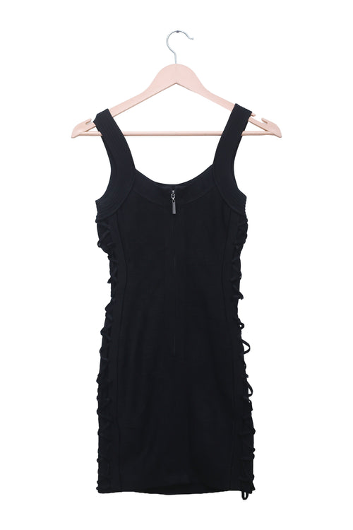 Midnight Lace-Up Bodycon Dress