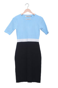 Sky Blue Colorblock Knit Dress