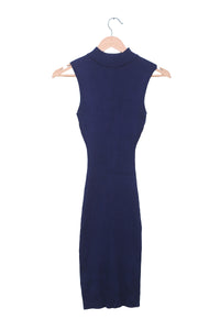 Midnight Turtleneck Knit Midi Dress