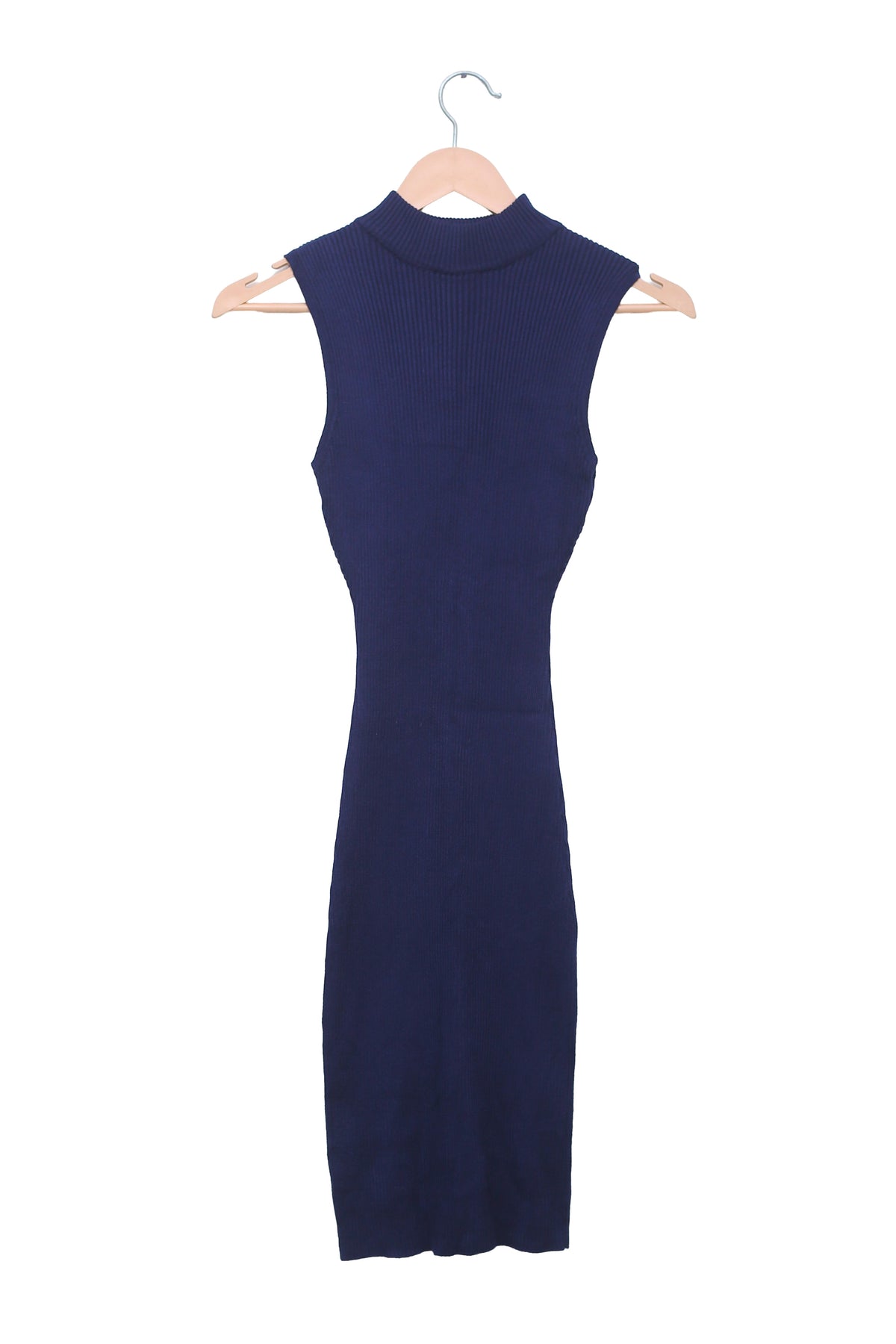 Midnight Turtleneck Knit Midi Dress