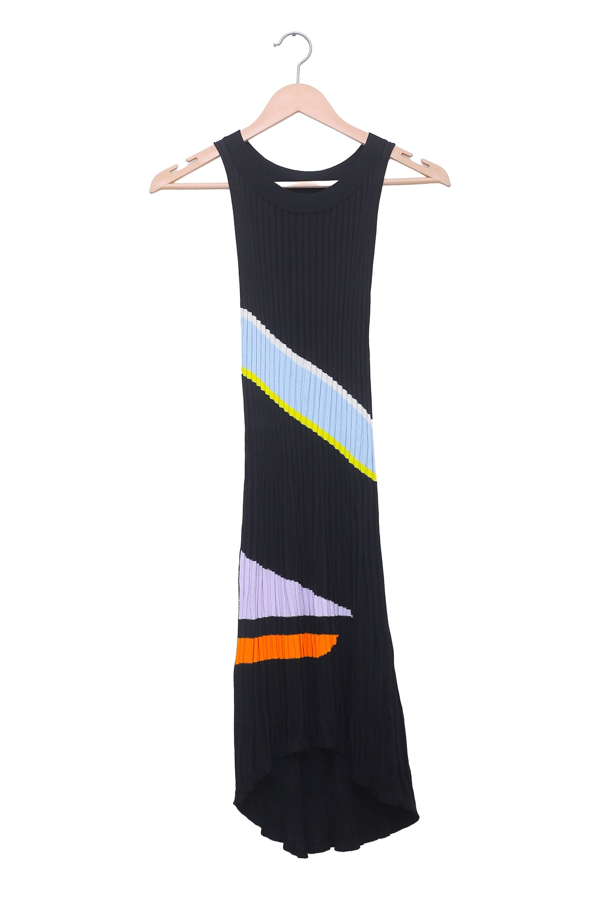Midnight Abstract Colorblock Midi Dress