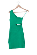 Emerald Cutout One-Shoulder Dress