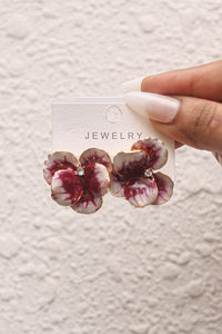 Burgundy Bloom Earrings