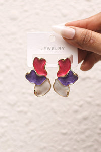 Berry Trio Petal Earrings
