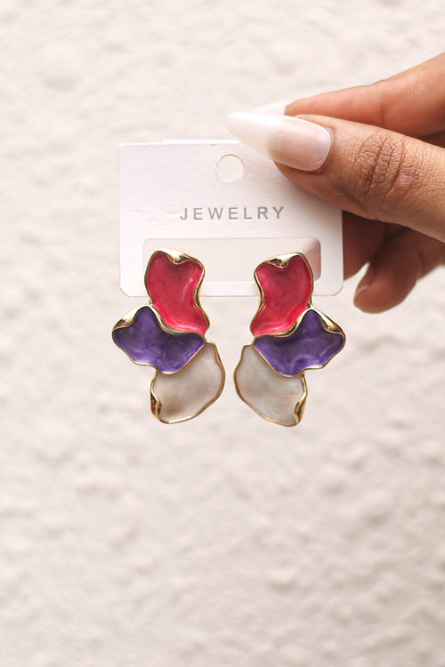 Berry Trio Petal Earrings